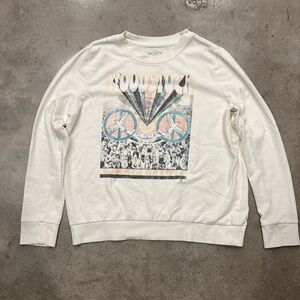 Woodstock Cream Vintage Graphic Long sleeve Crew Size XL